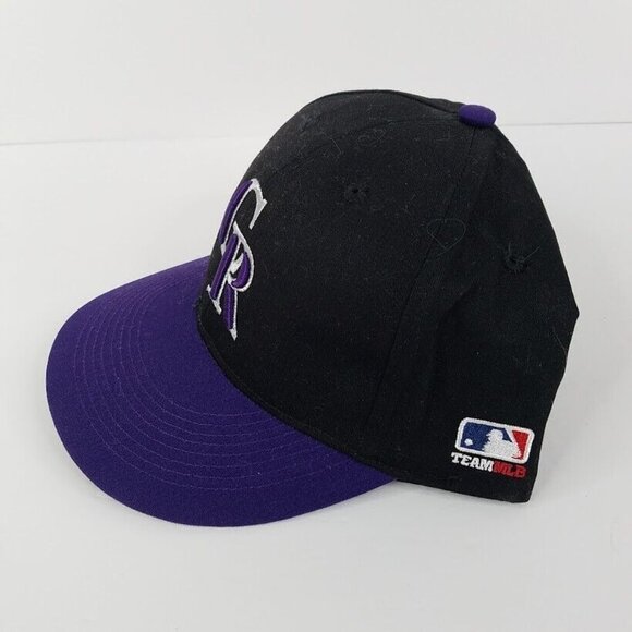 Colorado Rockies Hat Cap Strap Back Black Purple MLB Baseball New OC Sports - Picture 2 of 4